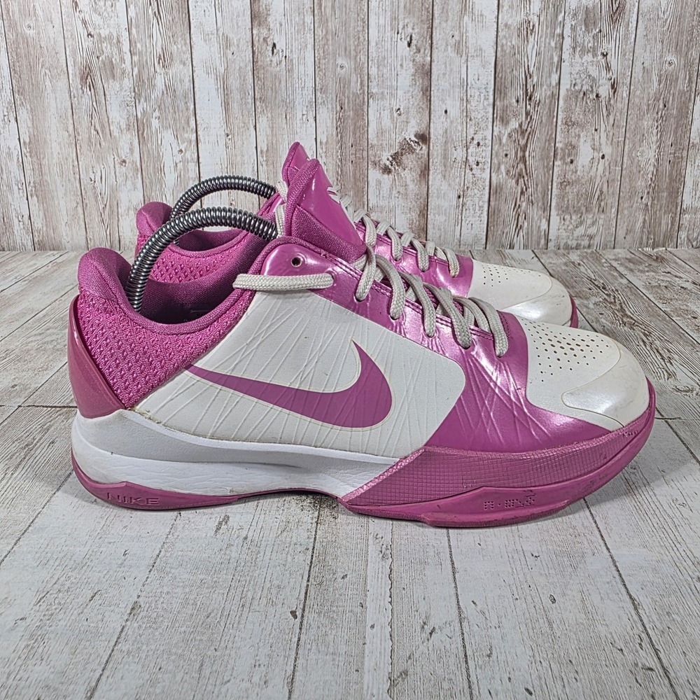 Nike Kobe 5 V Think Pink Kay Yow White Pink 386647-162 Kids 7Y